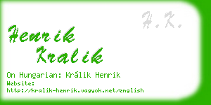 henrik kralik business card